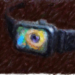 an smartwatch how the big eye watching you (impressionism)